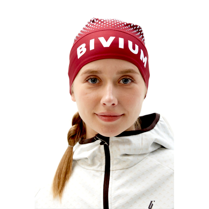 Шапка гоночная BIVIUM Энергия 2.0 (бордовый/белый)