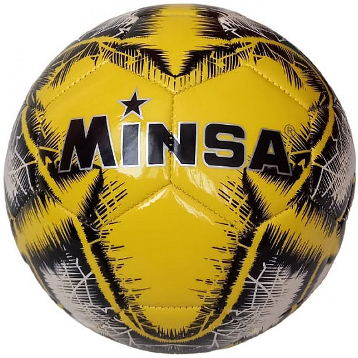 Мяч футбольный MINSA B5-8901 (PVC 2.7, 345 гр, маш. сш.) (желтый)