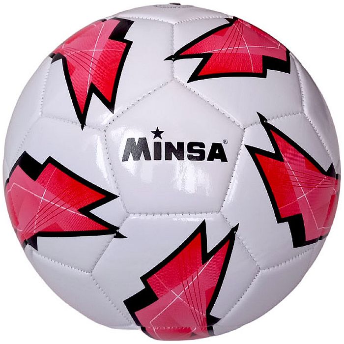 Мяч футбольный MINSA B5-9073 (PVC 2.7, 345 гр, маш. сш.) (красный/белый)