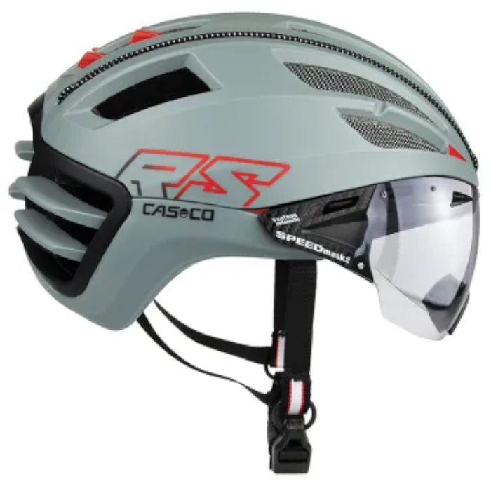 Шлем для велосипеда CASCO SPEEDairo 2 (с визором) (серый/красный)