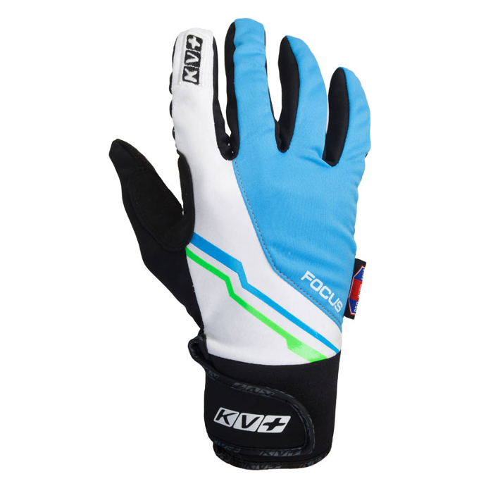 Перчатки лыжные KV+ Focus (черный/синий)