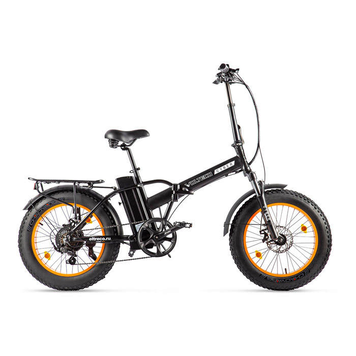 Электровелосипед VOLTECO CYBER 500 Wh (черный/оранжевый) (2020)