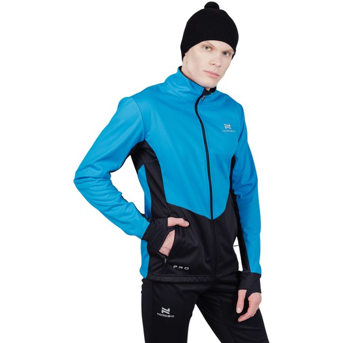Куртка разминочная NORDSKI Pro (голубой/черный)
