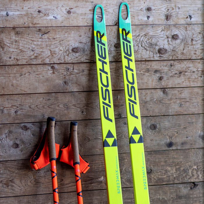 Лыжи беговые FISCHER Speedmax 90 Skate Plus 610 Medium (желтый/зеленый)