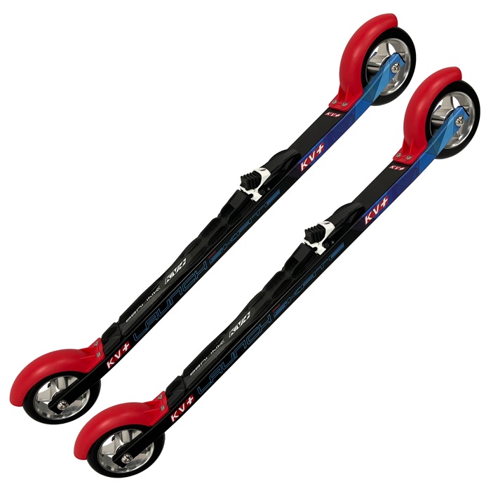 Лыжероллеры с креплениями KV+ Коньковые Launch Pro Skate Curved 60 см. (Slow Wheels) (черный)