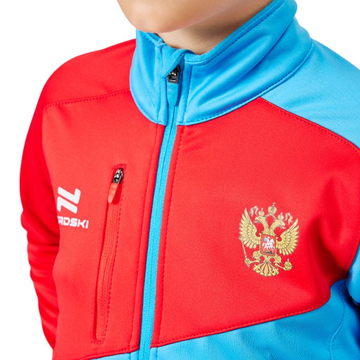 Куртка разминочная Jr. NORDSKI Premium (белый/синий/красный)