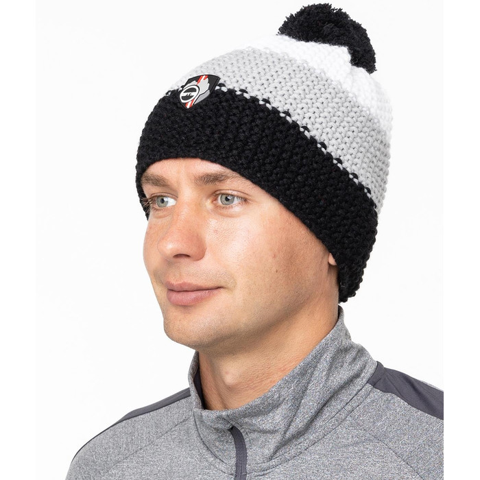 Шапка вязаная GTS Corn Knit 3 полоски (черный/серый)