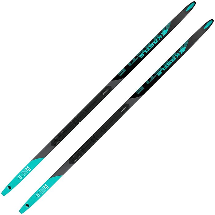 Лыжи беговые KASTLE XP20 Jr. SK Plus (Medium) (черный/бирюзовый)