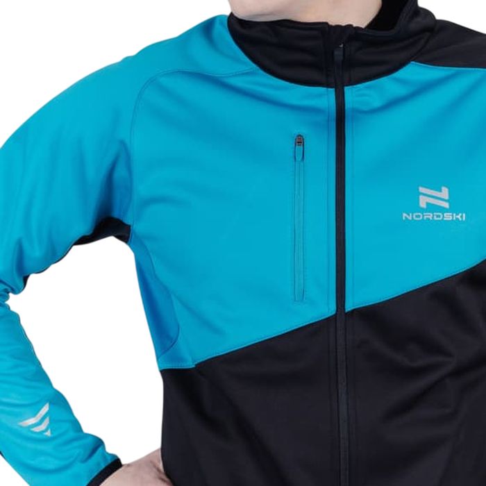 Куртка разминочная NORDSKI Premium (голубой/черный)