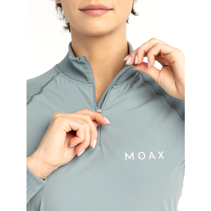 Термобелье женское (верх) MOAX Race Wind LS (серый/зеленый)