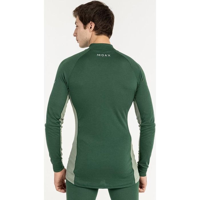 Термобелье мужское (верх) MOAX Race LS (с воротником) (зеленый)