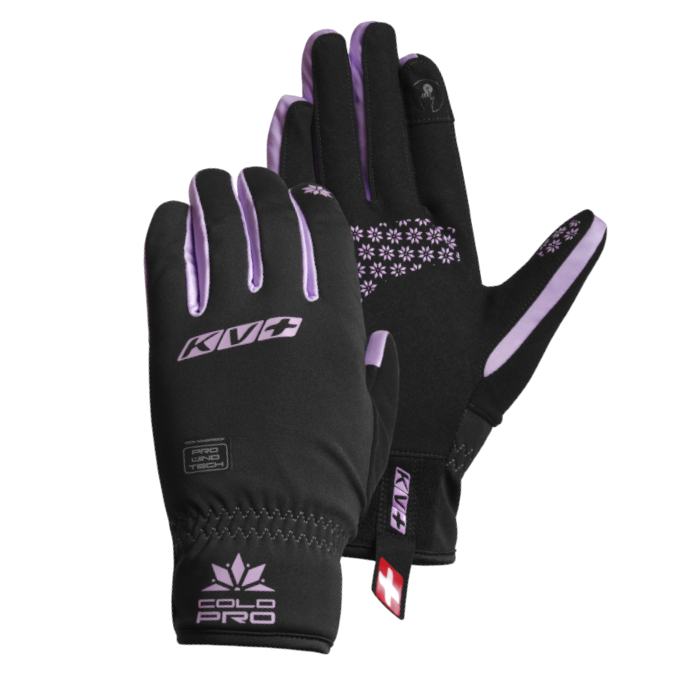 Перчатки лыжные KV+ Cold Pro (черный/лиловый)