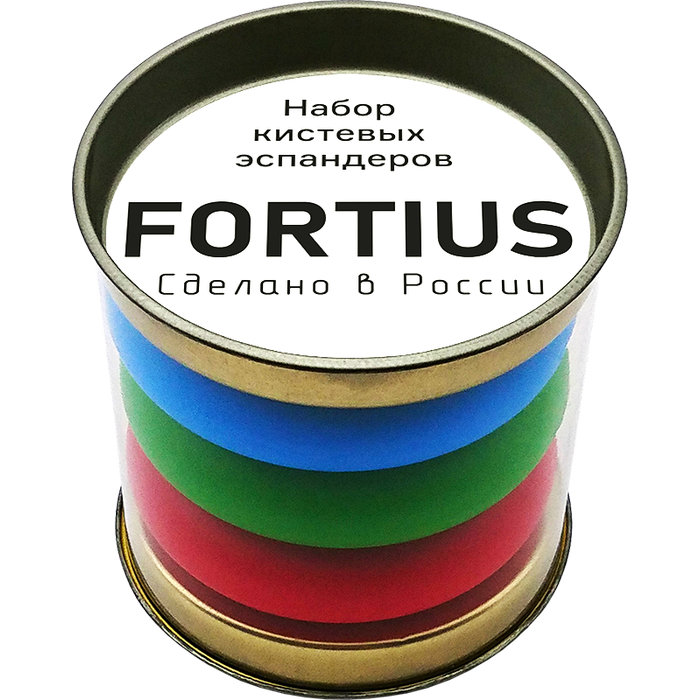 Набор кистевых эспандеров FORTIUS 3 шт. (10, 20, 30 кг) (синий/зеленый/красный)