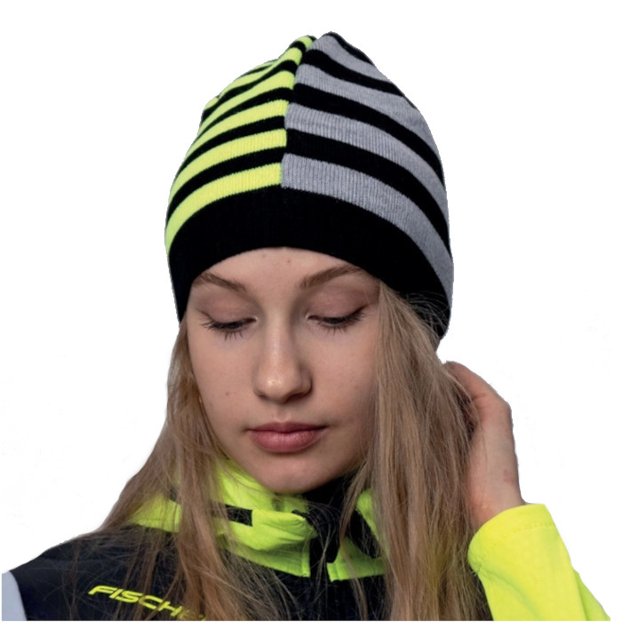 Шапка спортивная FISCHER Sides (серый/желтый)