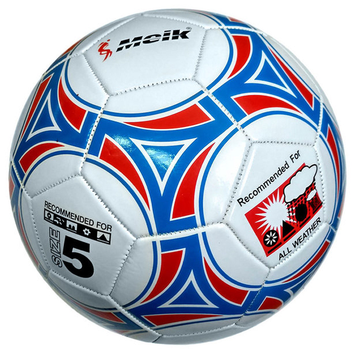 Мяч футбольный MEIK (3-слоя, PVC 1.6, 300 гр., машинная сшивка) (синий/красный)