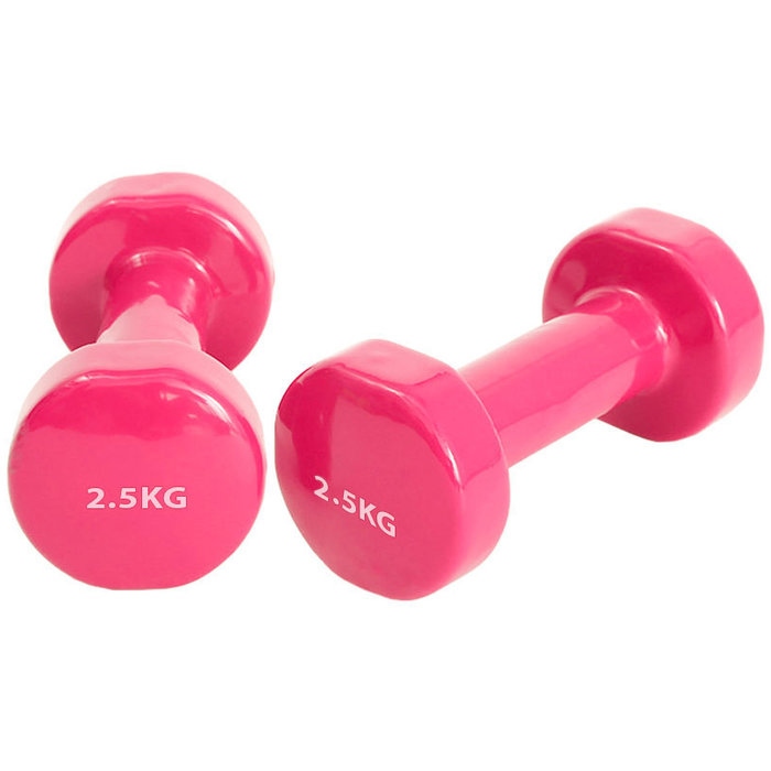Гантель SPORTEX виниловая 2.5 кг (розовый)
