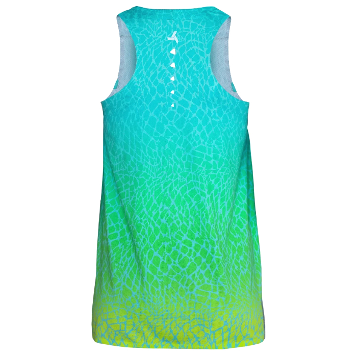 Майка для бега женская SPINE Running (зеленый/голубой)