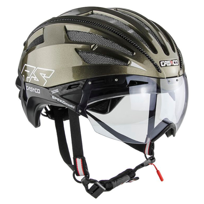 Шлем для велосипеда CASCO SPEEDairo 2 (с визором) (оливковый)