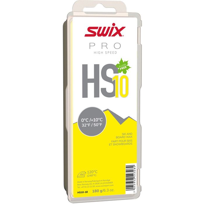 Парафин углеводородный SWIX HS10 Yellow (0°С +10°С) 900 г. (5х180 г.)