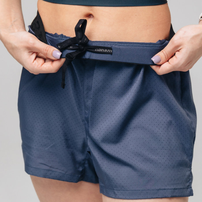 Шорты для бега женские NONAME Speed Tech 2IN1 (темно-синий)