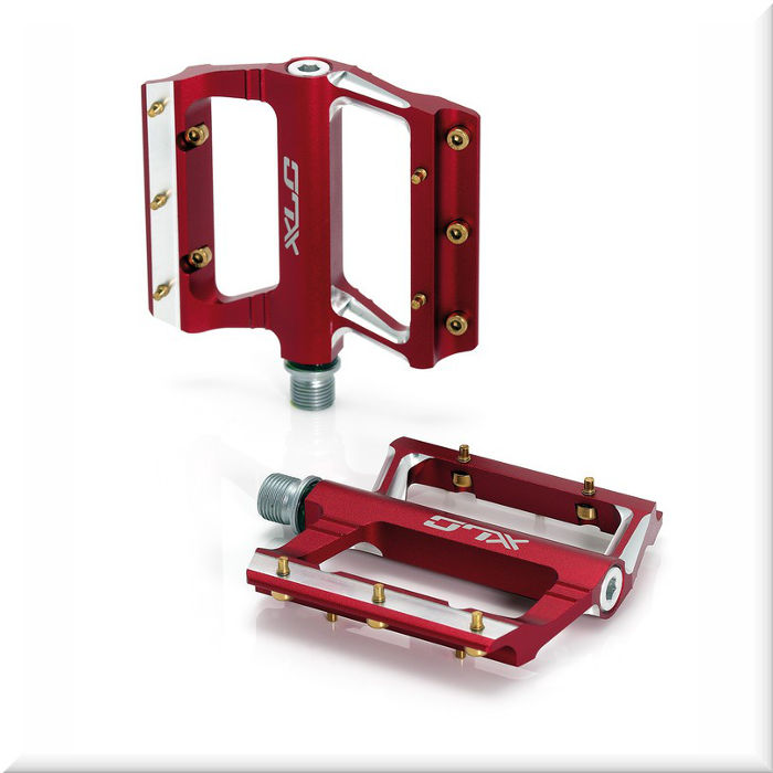 Педали XLC BMX/Freeride pedal PM-M09 aluminium, red/silver 