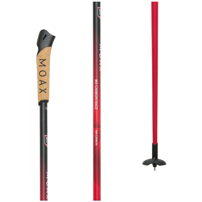 Лыжные палки MOAX (MP30-00) M3 Carbon Race (Карбон 100%) (красный)