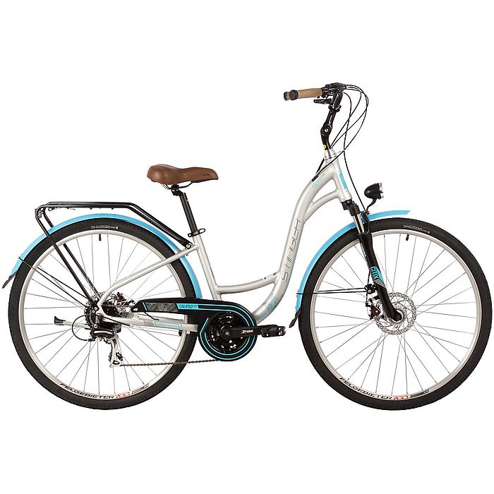 Велосипед STINGER Calipso Evo 28", Al, M-Disk Brake, 24-Speed (серый) (2019)