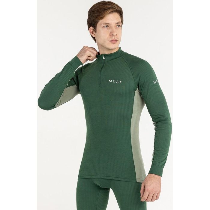 Термобелье мужское (верх) MOAX Race LS (с воротником) (зеленый)