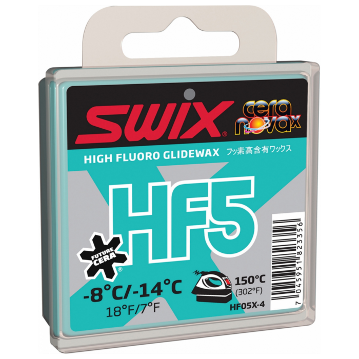 Парафин высокофтористый SWIX HF5X Turquoise (-8°С -14°С) 40 г.