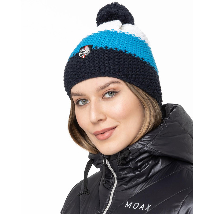 Шапка вязаная GTS Corn Knit 3 полоски (черный/синий)