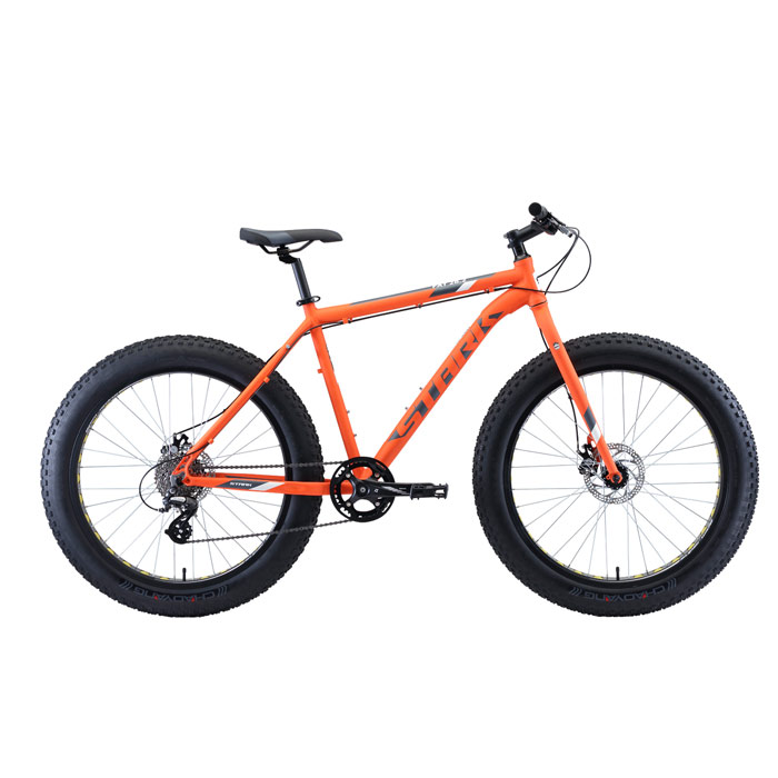 Велосипед STARK Fat 26.2 D (оранжевый/серый/белый) (2020)