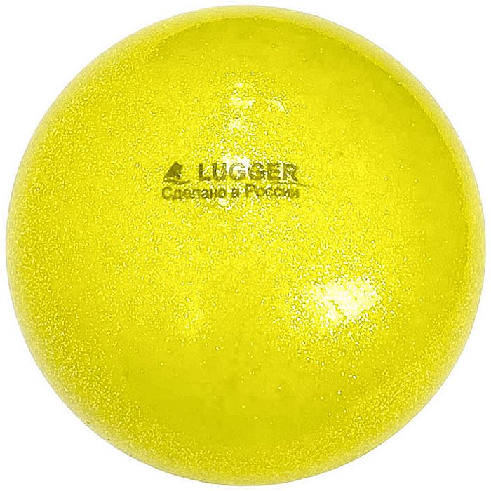 Мяч для художественной гимнастики LUGGER d=19 см, однотонный, с блестками (желтый)
