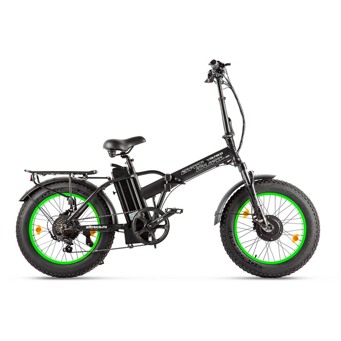 Электровелосипед VOLTECO BAD DUAL NEW 2x500 Wh (черный/салатовый) (2020)