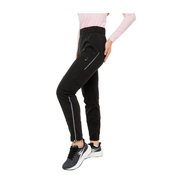Брюки разминочные женские MOAX Tauri softshell zip (черный)