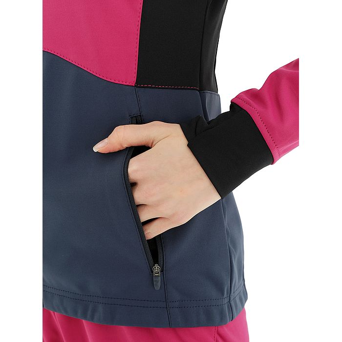 Куртка разминочная женская NORDSKI Pro (малиновый/синий)