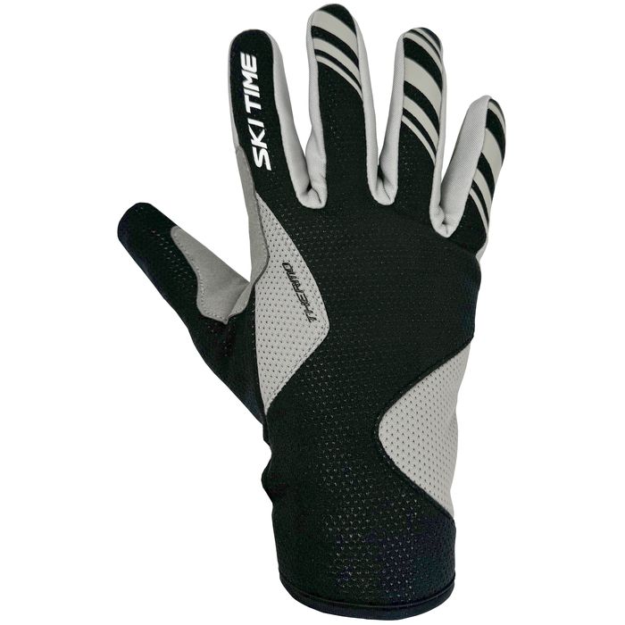 Перчатки лыжные SKI TIME Race 1.0 Thermo (черный/серый)
