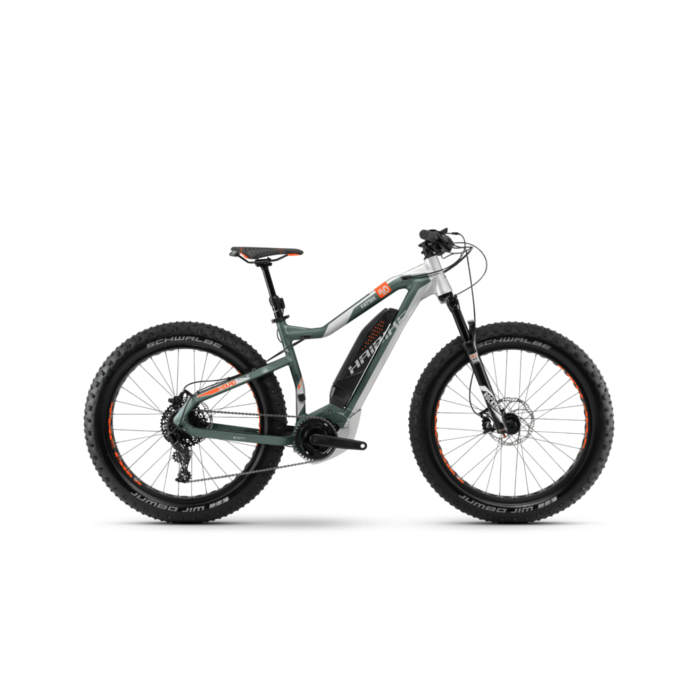 Электровелосипед HAIBIKE Xduro FatSix 8.0 500 Wh. (т.серый/зеленый) (2018)