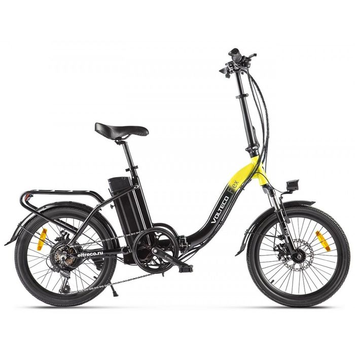 Электровелосипед VOLTECO FLEX 250 Wh (черный/желтый) (2020)