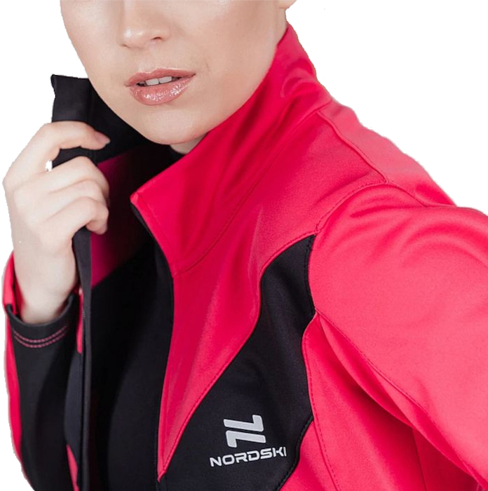Куртка разминочная женская NORDSKI Base (розовый/черный)