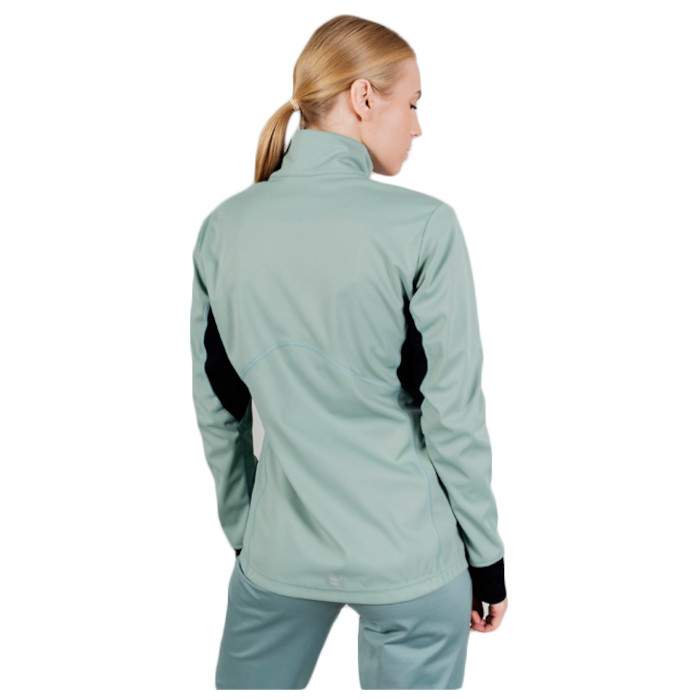 Куртка разминочная женская NORDSKI Hybrid Pro (зеленый/розовый)