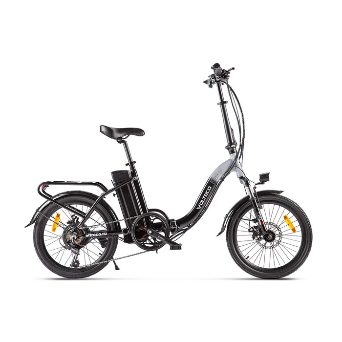 Электровелосипед VOLTECO FLEX UP! 500 Wh (черный/серый) (2020)