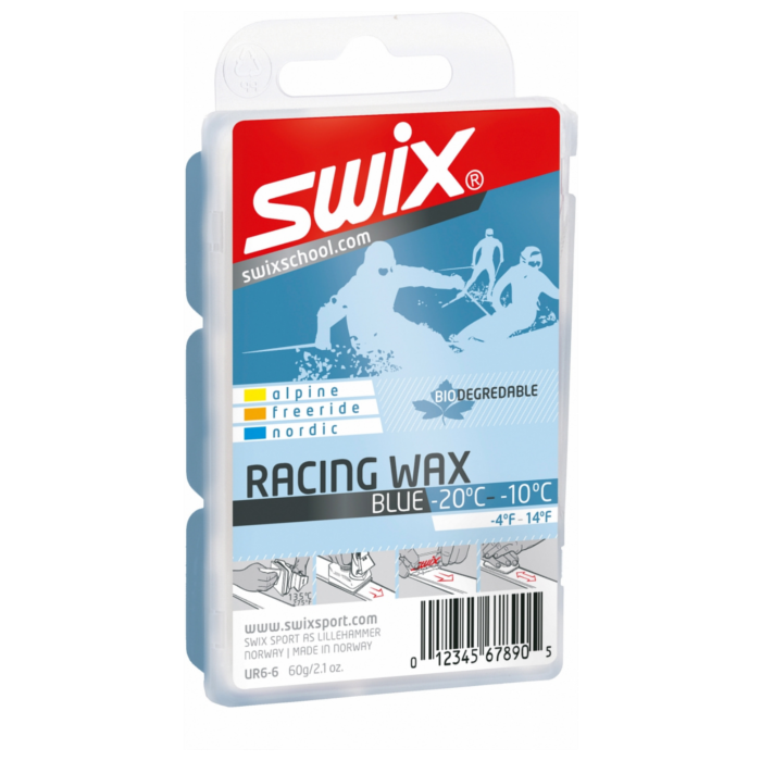 Парафин углеводородный SWIX Bio Racing (мазь синяя) (-20°С -10°С) 60 г.