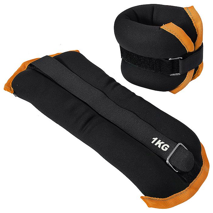 Утяжелитель SPORTEX "ALT Sport" (2х1,0 кг) (нейлон, в сумке), метал. дробь (черный/оранжевый)