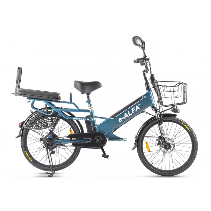Электровелосипед GREEN CITY e-ALFA 500 Wh (сине/серый) (2021)