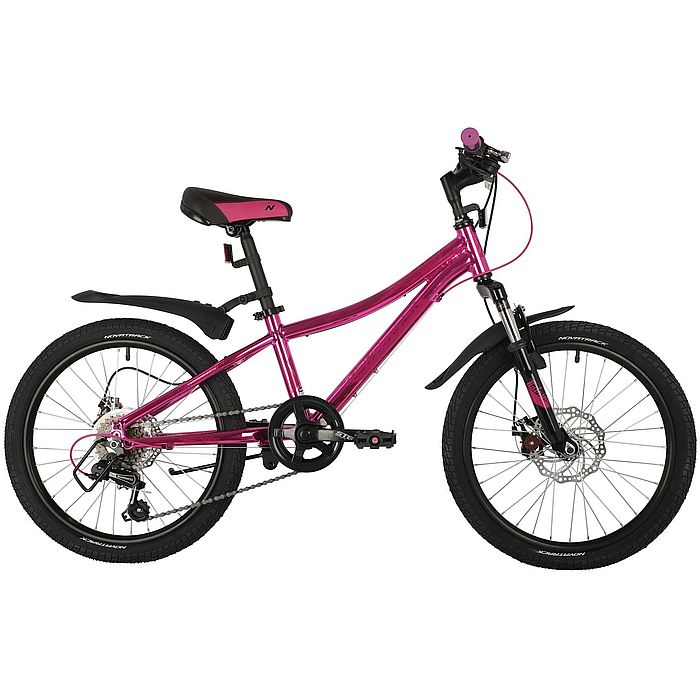 Велосипед NOVATRACK Katrina 20", Al, Disc Brakes, 6-Speed (фиолетовый/черный) (2021)