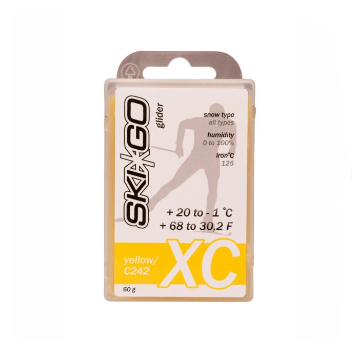 Парафин углеводородный SKIGO XC Glider Yellow (для всех типов снега) (+20°С -1°С) 60 г.