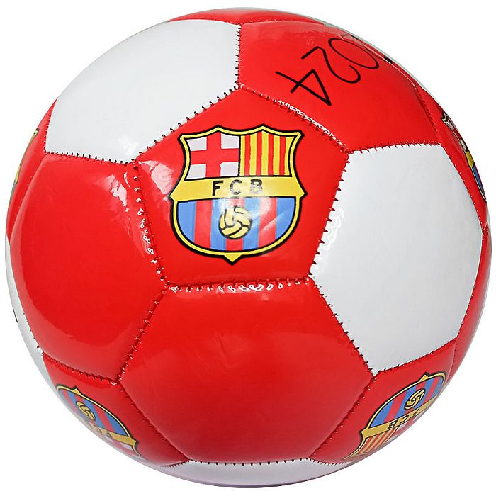 Мяч футбольный MEIK Barcelona (PVC 1,6 мм, 325 гр.,маш. сш.) (красный/белый)