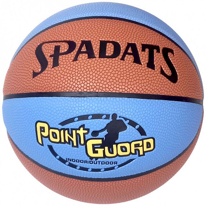 Мяч баскетбольный SPADATS ПУ №7 (коричневый/голубой)