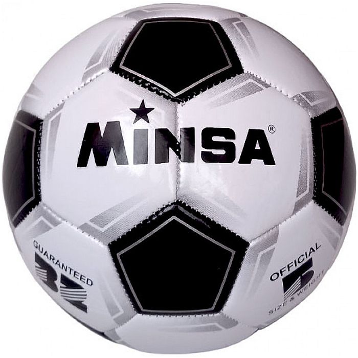 Мяч футбольный MINSA B5-9035 (PVC 2.7, 345 гр, маш. сш.) (черный/белый)