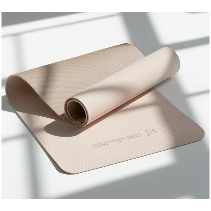 Коврик для йоги SPINE Fit TPE 6 мм. (бежевый)